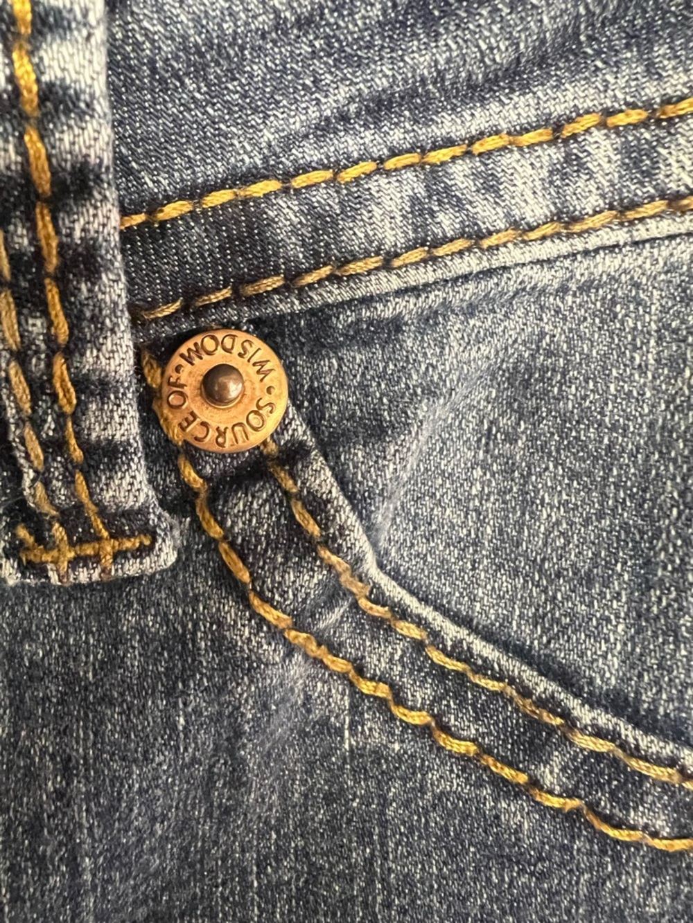 Source of Wisdom- Women’s, Blue Slim-Boot Jeans - Picture 4 of 9